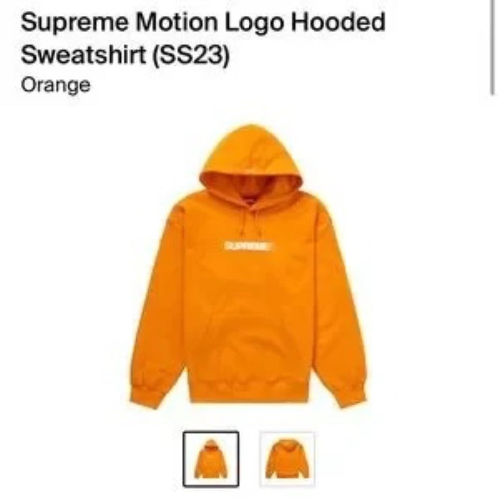 Supreme, Motion Logo  orange hooded sweatshirt